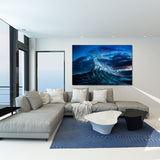 Modern waterfront living room interior