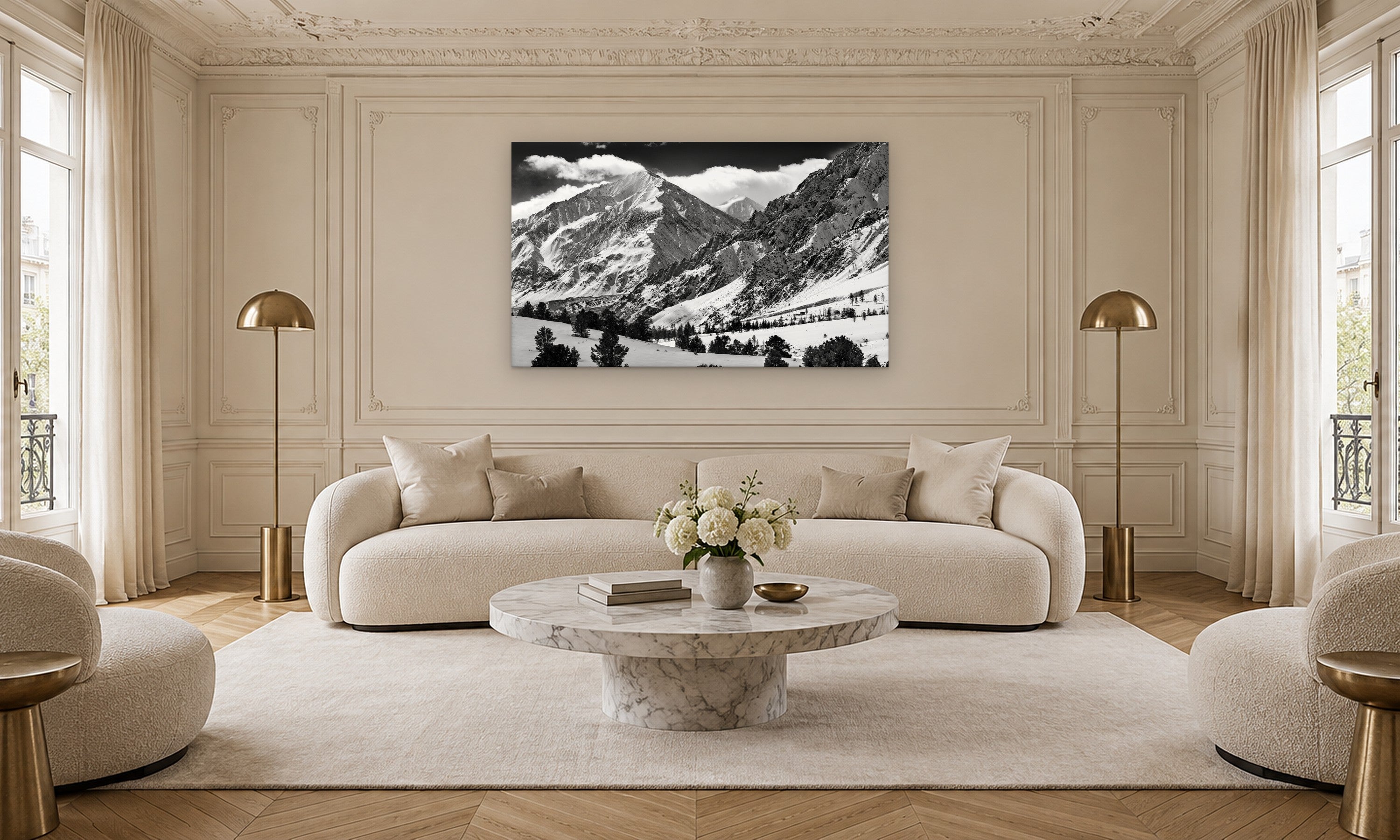 Ascent by Aaron Chang, shown in a Parisian living room