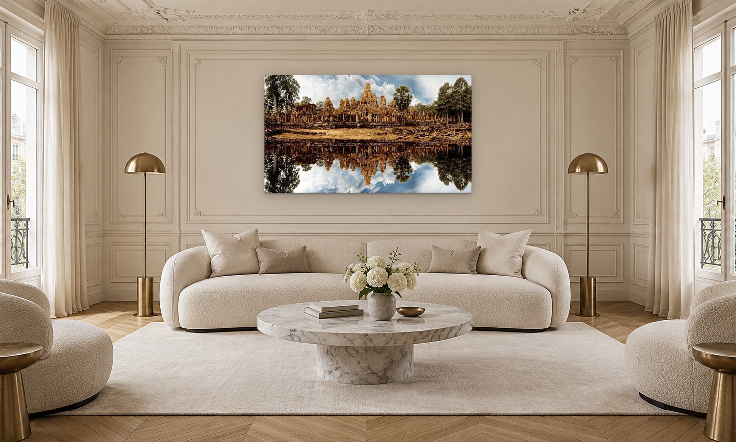 Angkor Wat by Aaron Chang, shown in a Parisian living room
