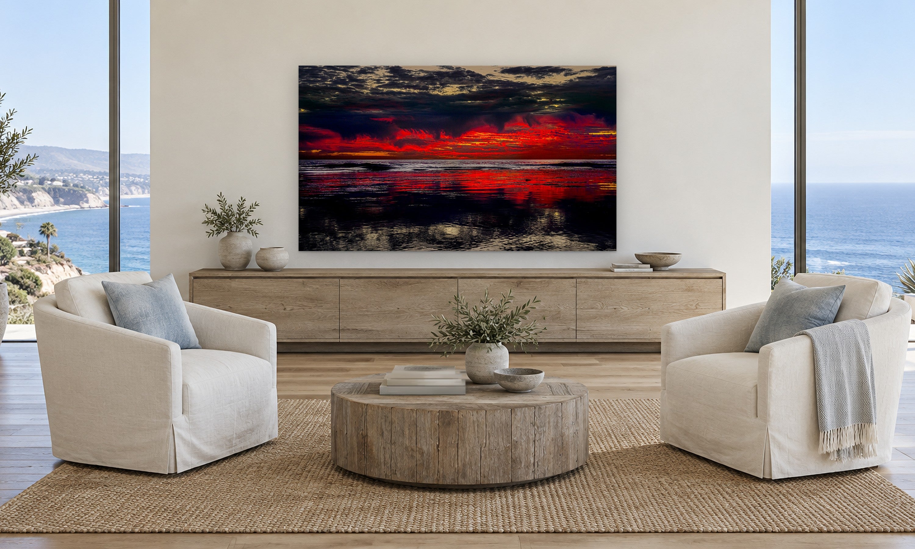 Black Diamond by Aaron Chang, shown in a coastal family room