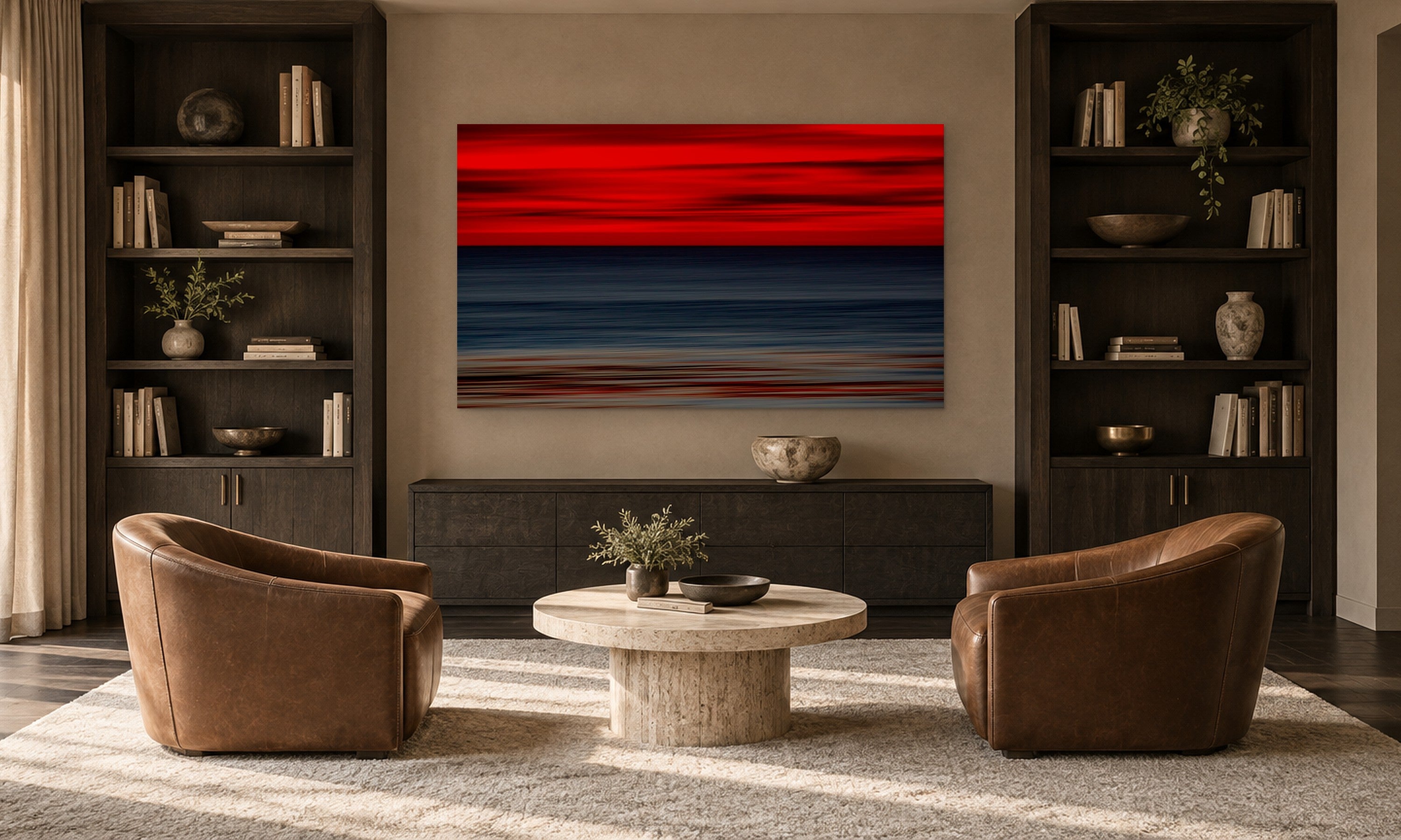 Blue Obsidian by Aaron Chang, shown in a library