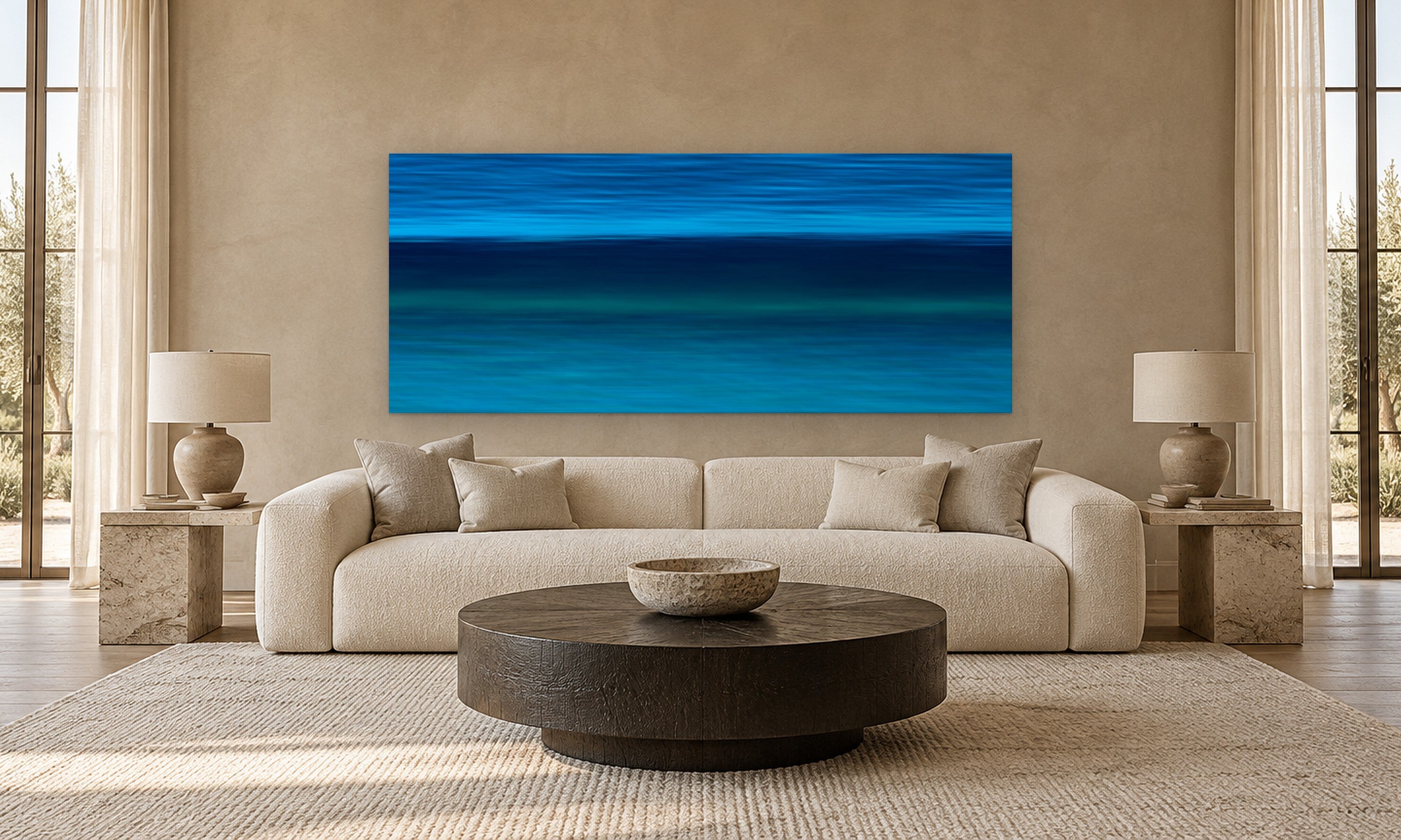 Blue Magic by Aaron Chang, shown in a modern living room