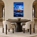 Blue Rhapsody by Aaron Chang, shown in an arched dining room