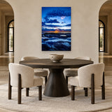 Blue Rhapsody by Aaron Chang, shown in an arched dining room