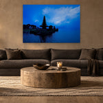 Bali Temple by Aaron Chang, shown in a warm modern living room