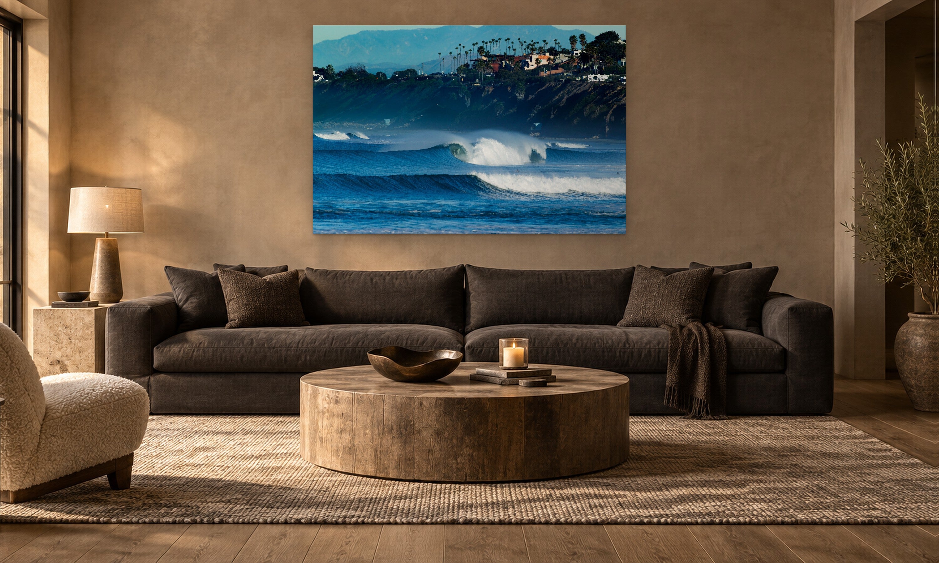 California Dreaming by Aaron Chang, shown in a warm modern living room