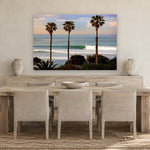 Cardiff Longboarder by Aaron Chang, shown in a coastal dining room