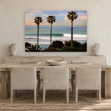 Cardiff Longboarder by Aaron Chang, shown in a coastal dining room