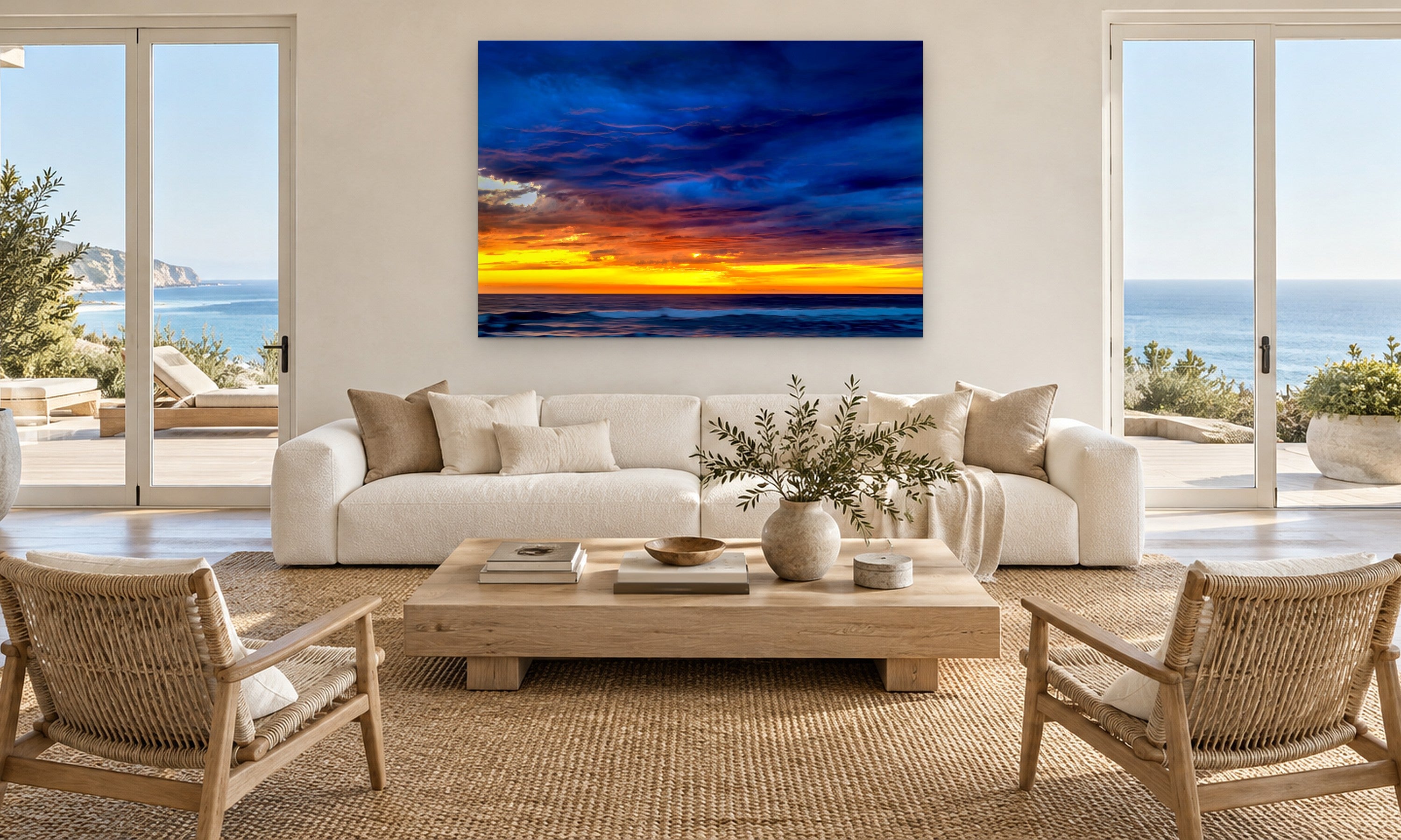 Cardiff Royale by Aaron Chang, shown in an ocean-view great room