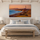 Carlsbad Coastline by Aaron Chang, shown in a coastal bedroom