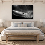Cory Lopez at Teahupoo by Aaron Chang, shown in a coastal bedroom