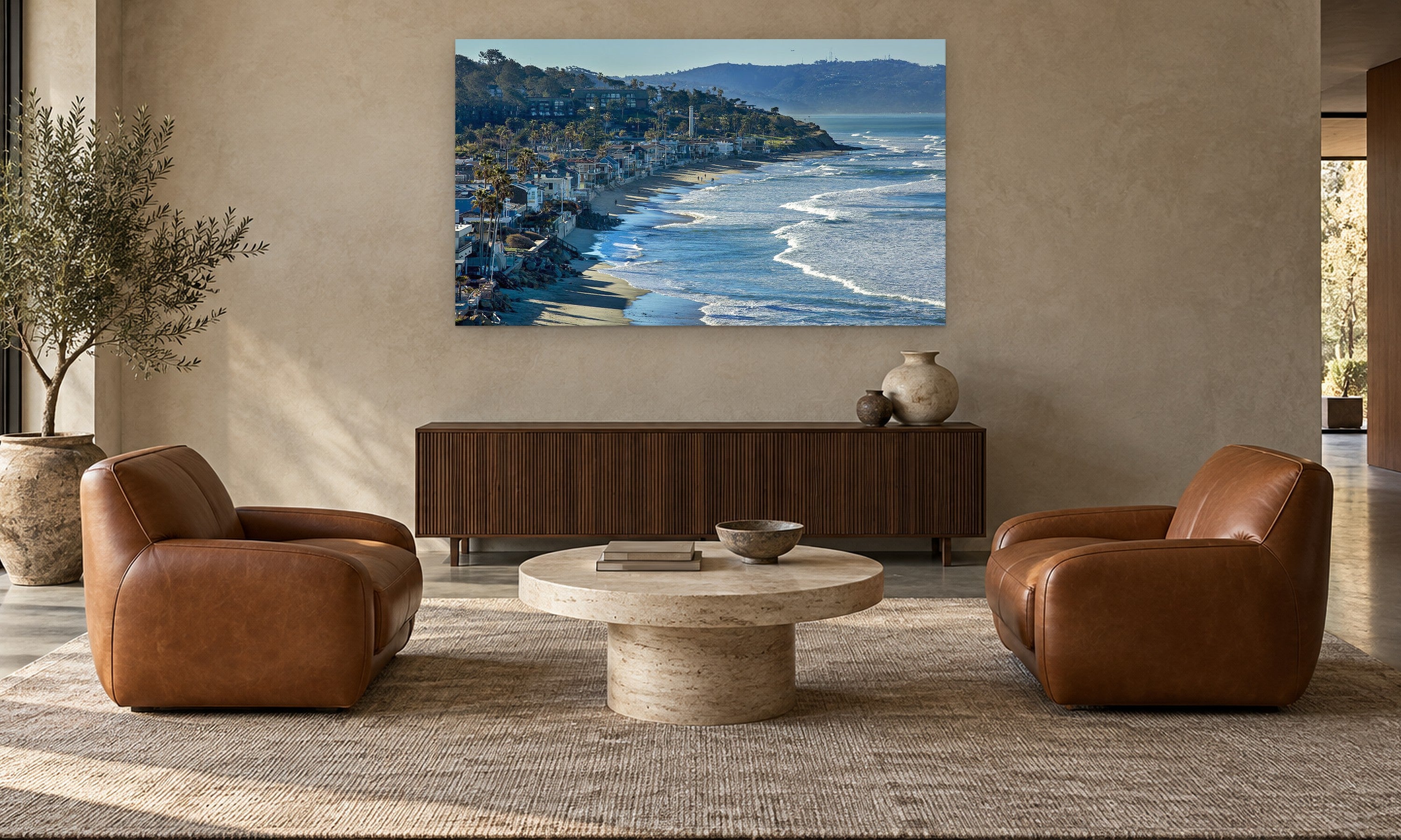 Del Mar Morning by Aaron Chang, shown in a collector’s lounge