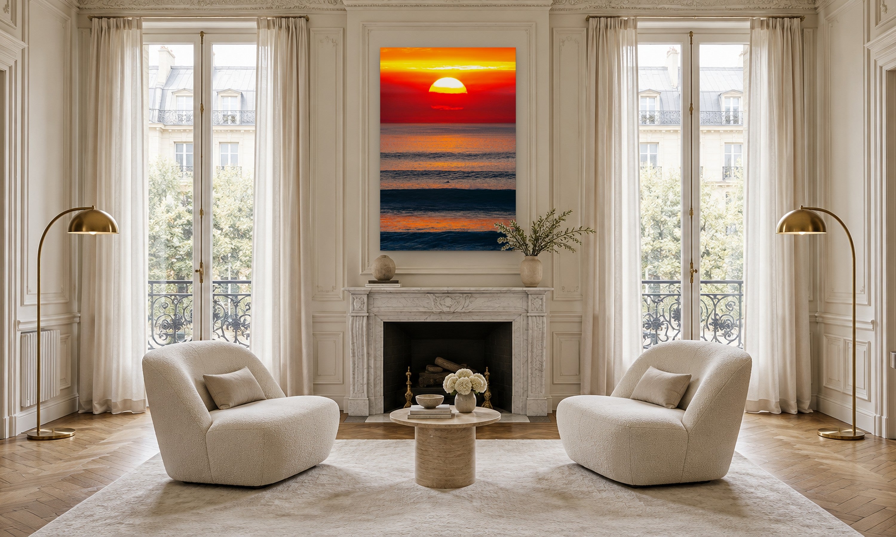 Del Mar Sunset by Aaron Chang, shown in a Parisian salon