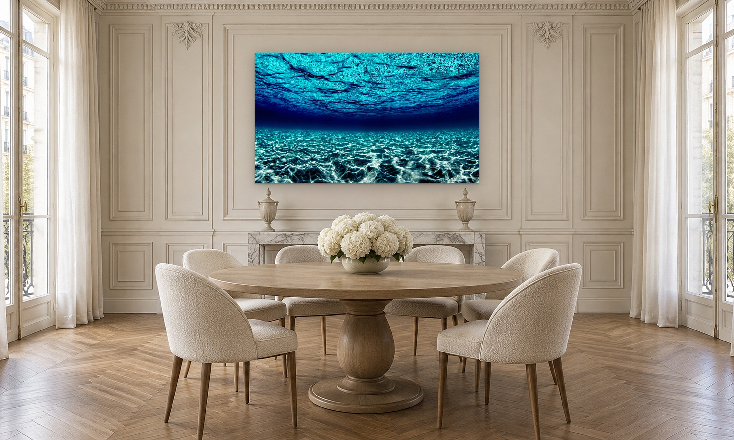 Equinox by Aaron Chang, shown in a Parisian dining room
