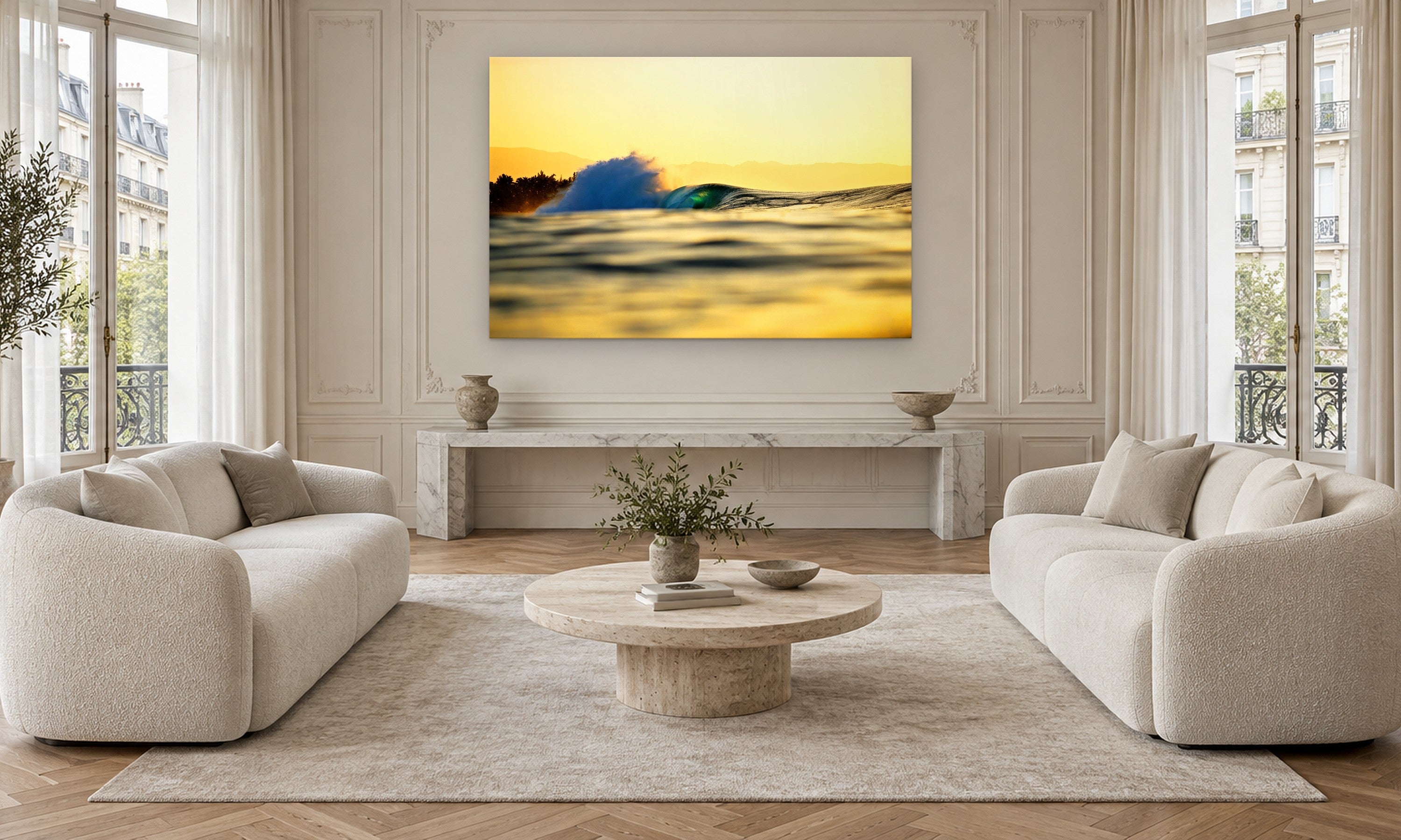 Evening Eye by Aaron Chang, shown in a Parisian sitting room