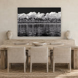 Fiji Palms by Aaron Chang, shown in a coastal dining room