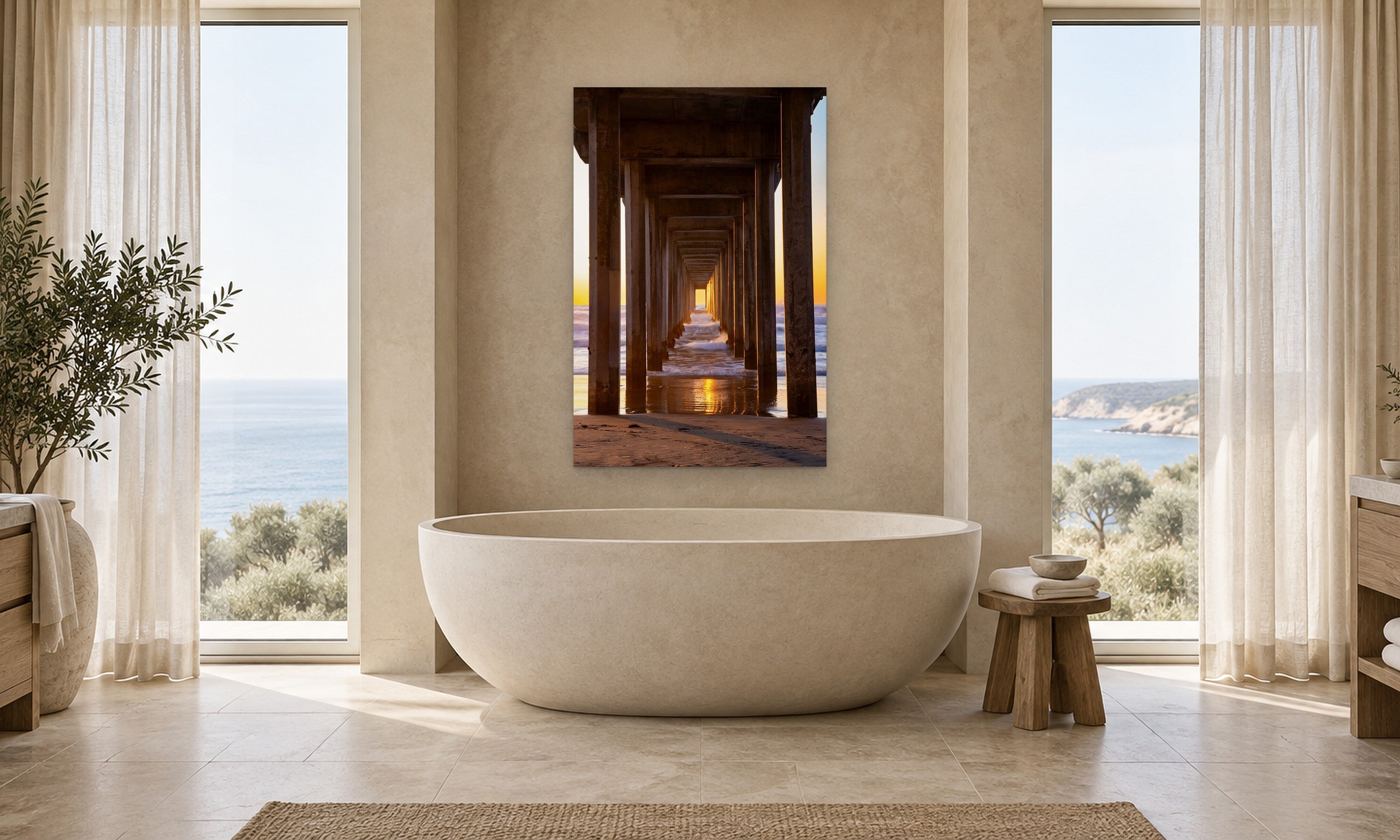 Golden Door by Aaron Chang, shown in a spa bathroom