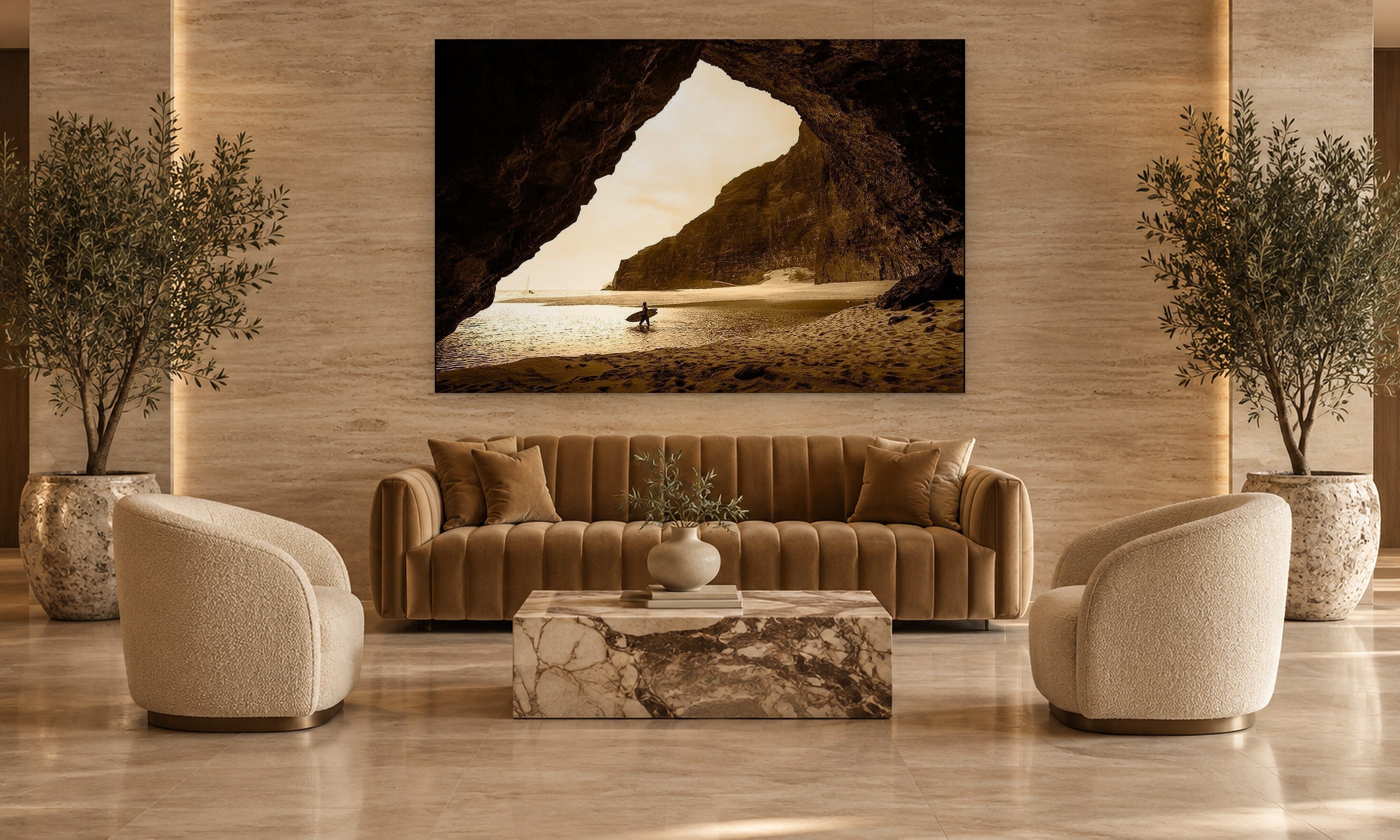 Kauai Cave by Aaron Chang, shown in a hotel lobby