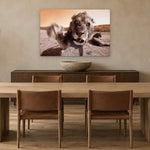 Lion by Aaron Chang, shown in a modern dining room