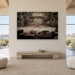 Lone Monk by Aaron Chang, shown in a gallery loft