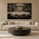 Lone Monk by Aaron Chang, shown in a modern living room