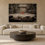 Lone Monk by Aaron Chang, shown in a modern living room