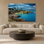 La Jolla Cove by Aaron Chang, shown in a modern living room