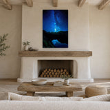 Magic Noire by Aaron Chang, shown in a beamed living room with a fireplace
