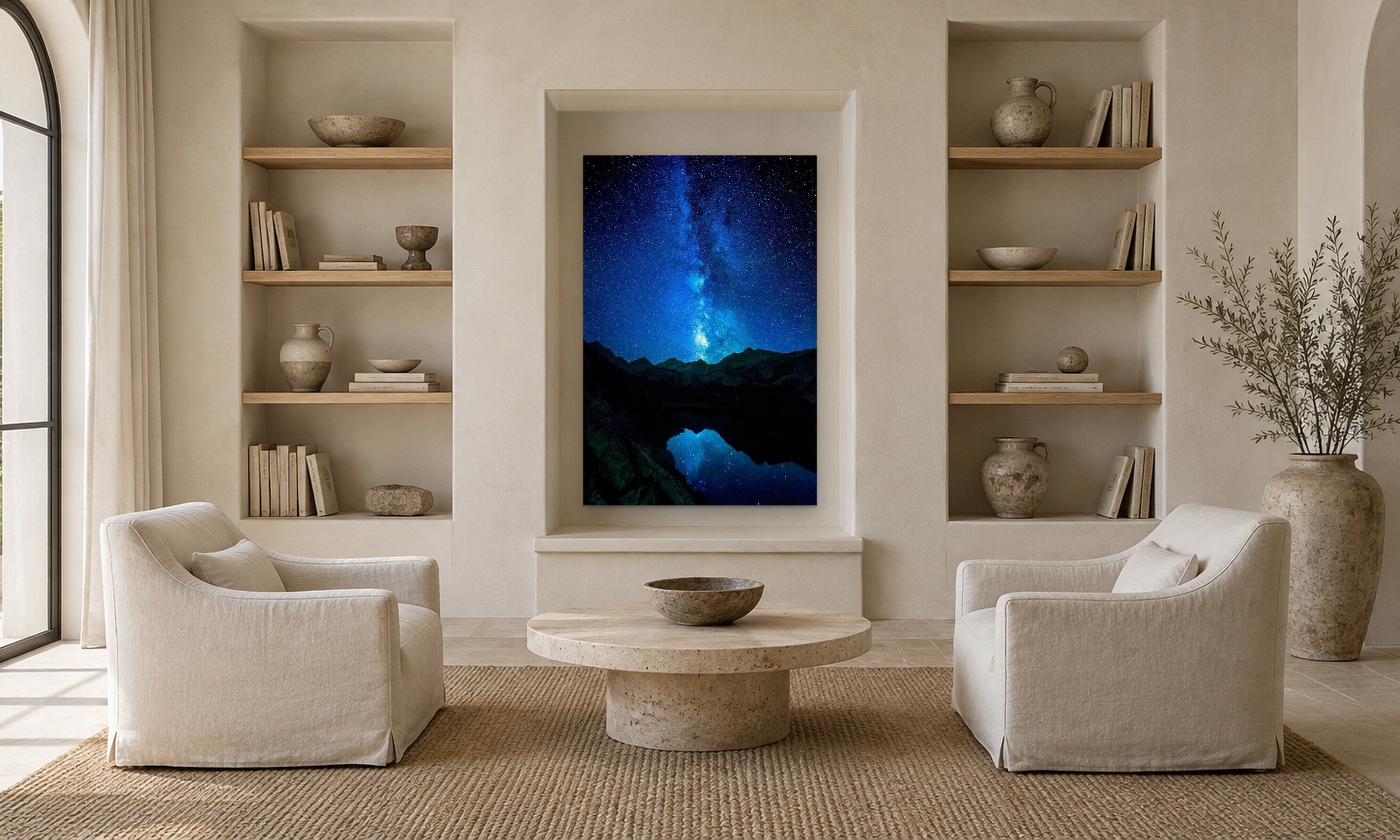 Magic Noire by Aaron Chang, shown in a living room with a plaster niche