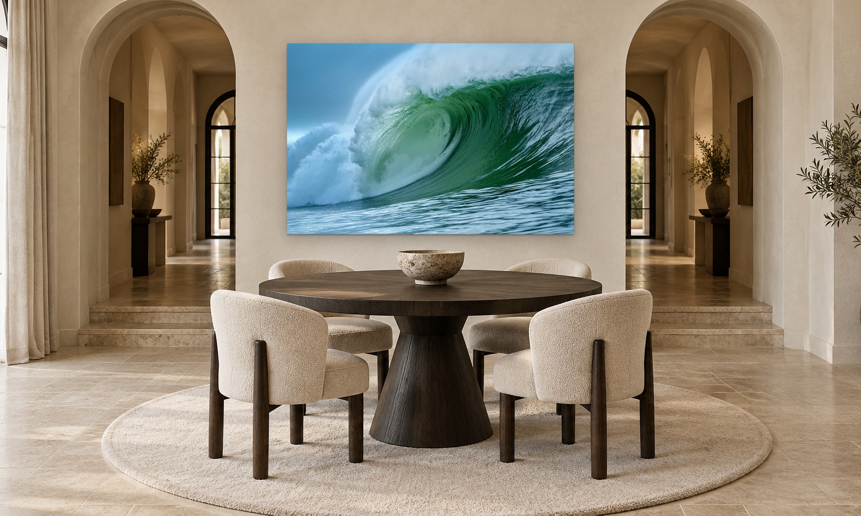Mavericks by Aaron Chang, shown in an arched dining room