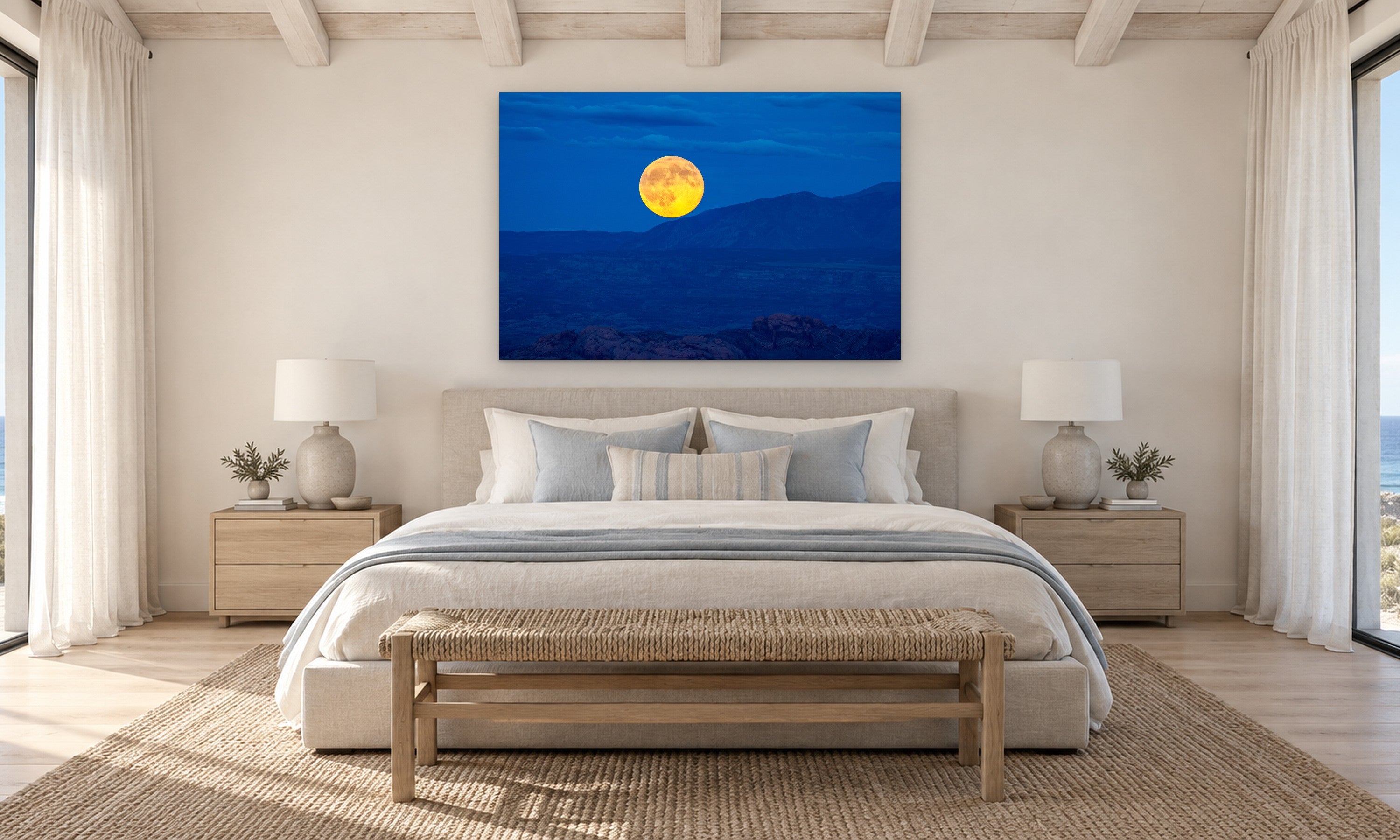 Moab Moon by Aaron Chang, shown in a coastal bedroom