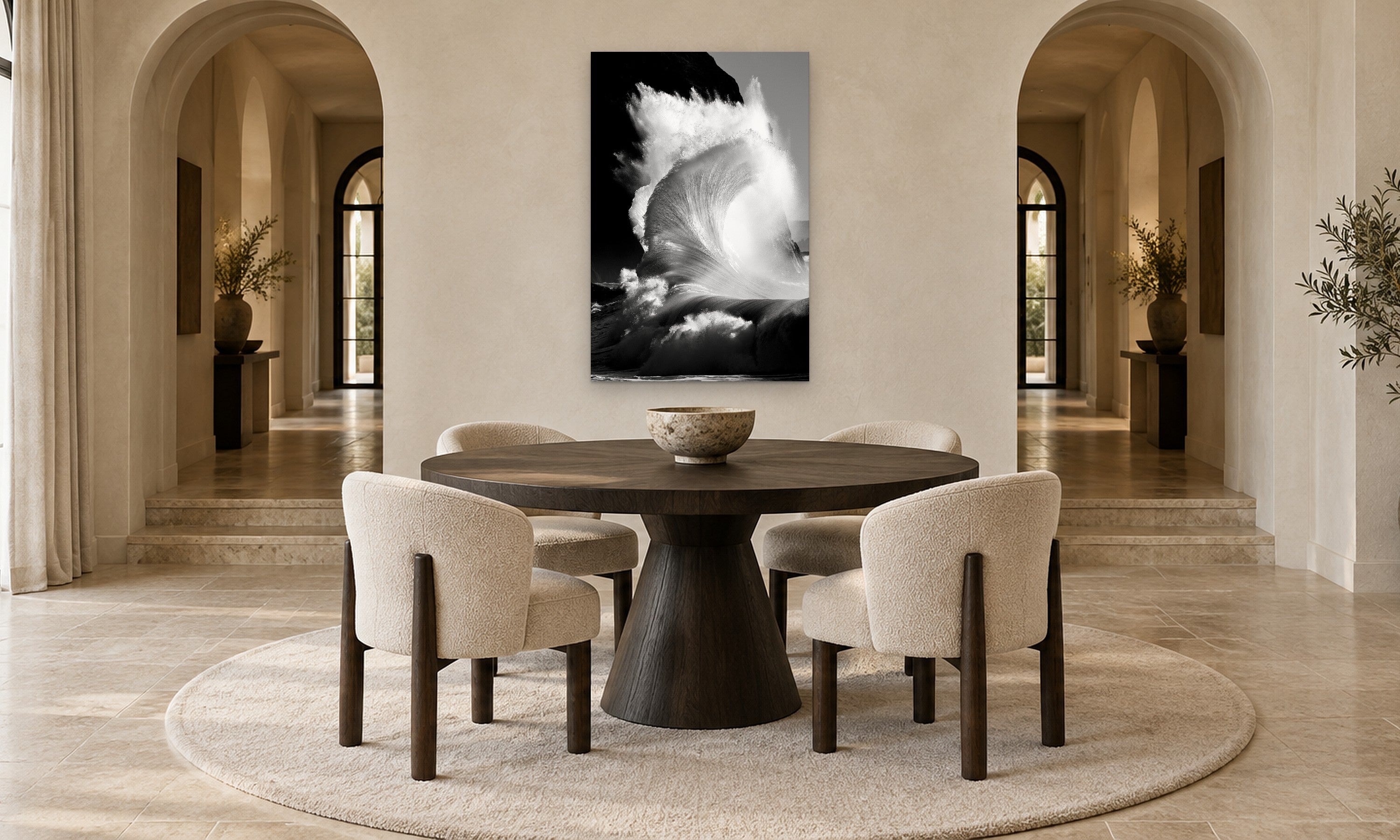 Nautilus by Aaron Chang, shown in an arched dining room