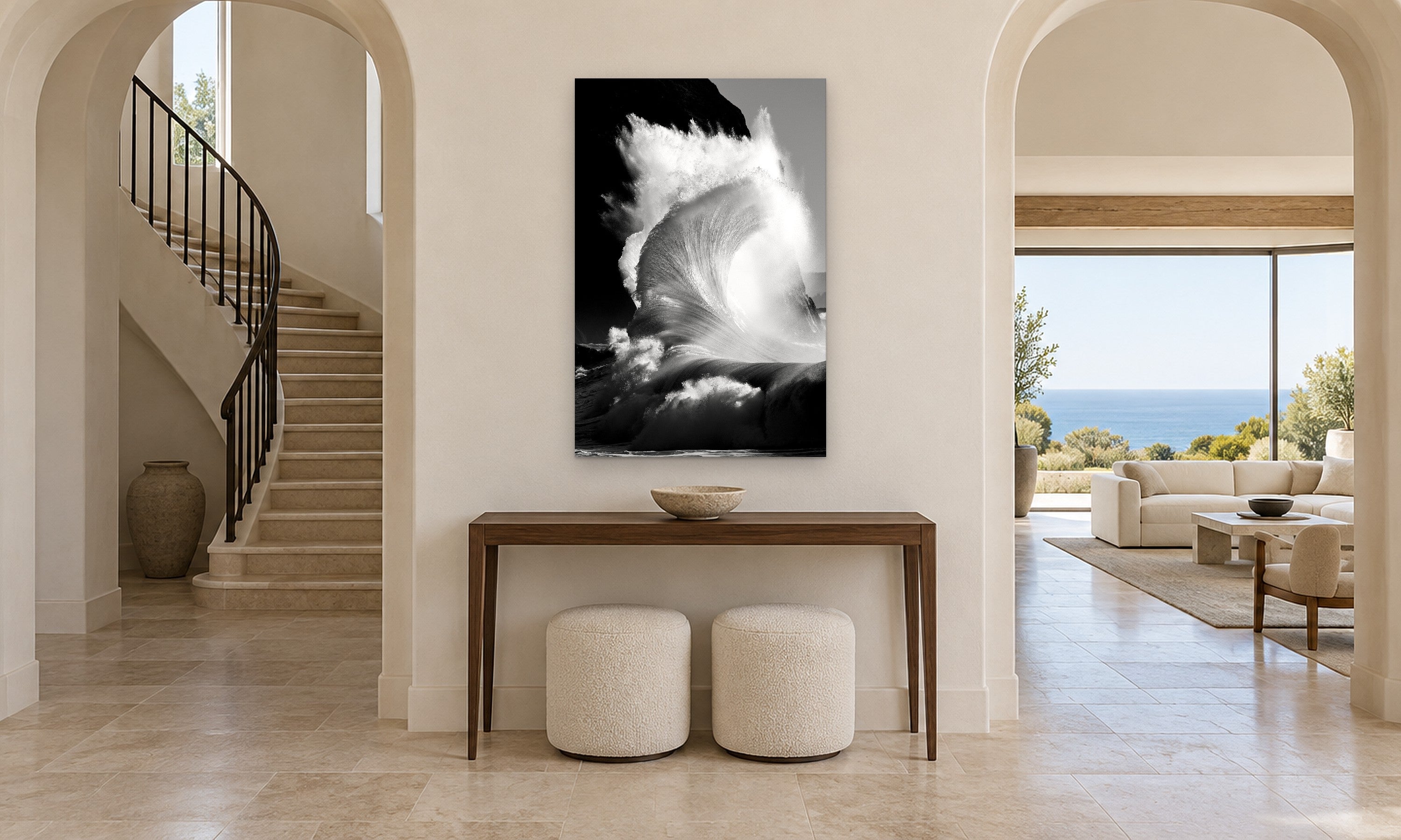 Nautilus by Aaron Chang, shown in an arched entry hall