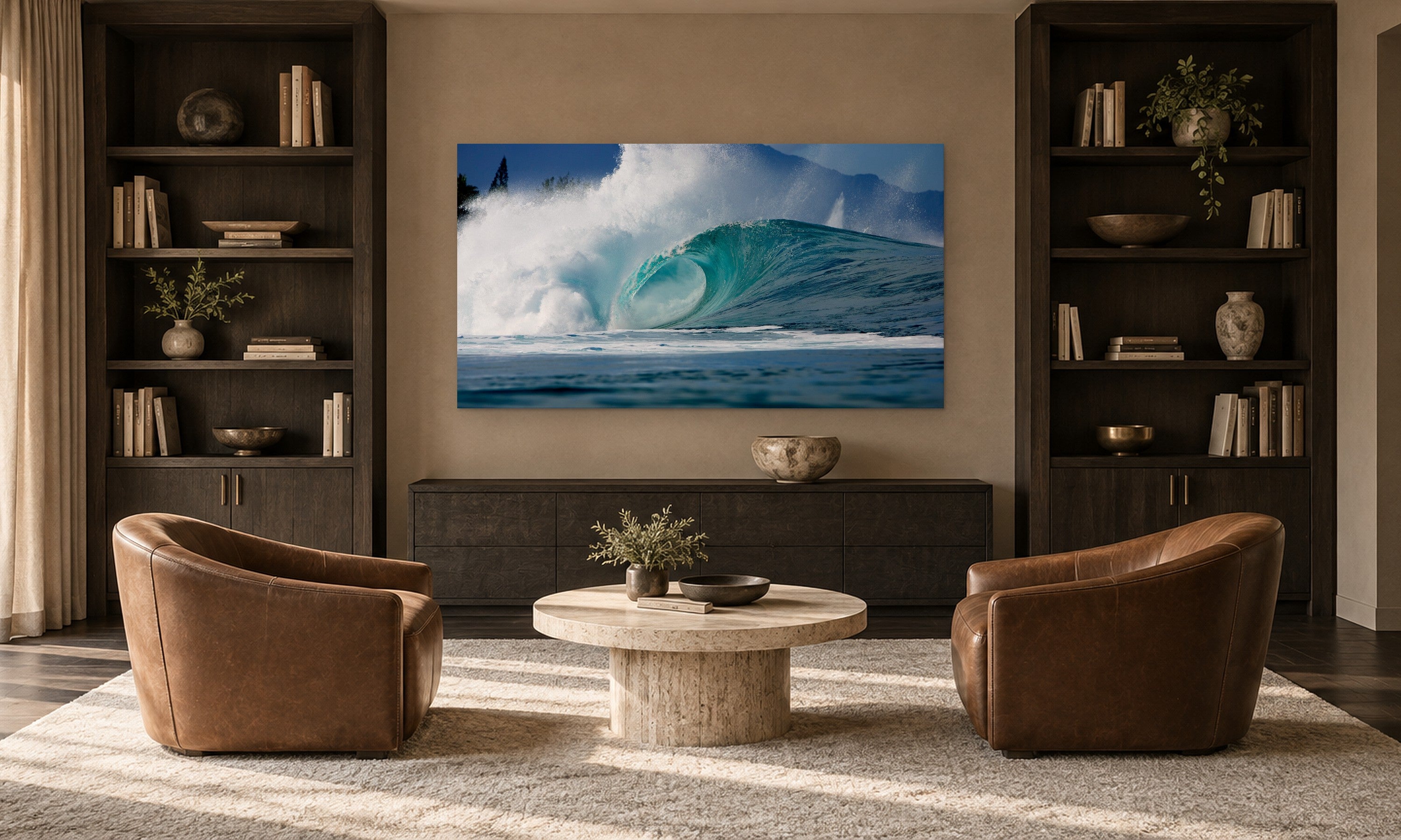 Off the Wall by Aaron Chang, shown in a library
