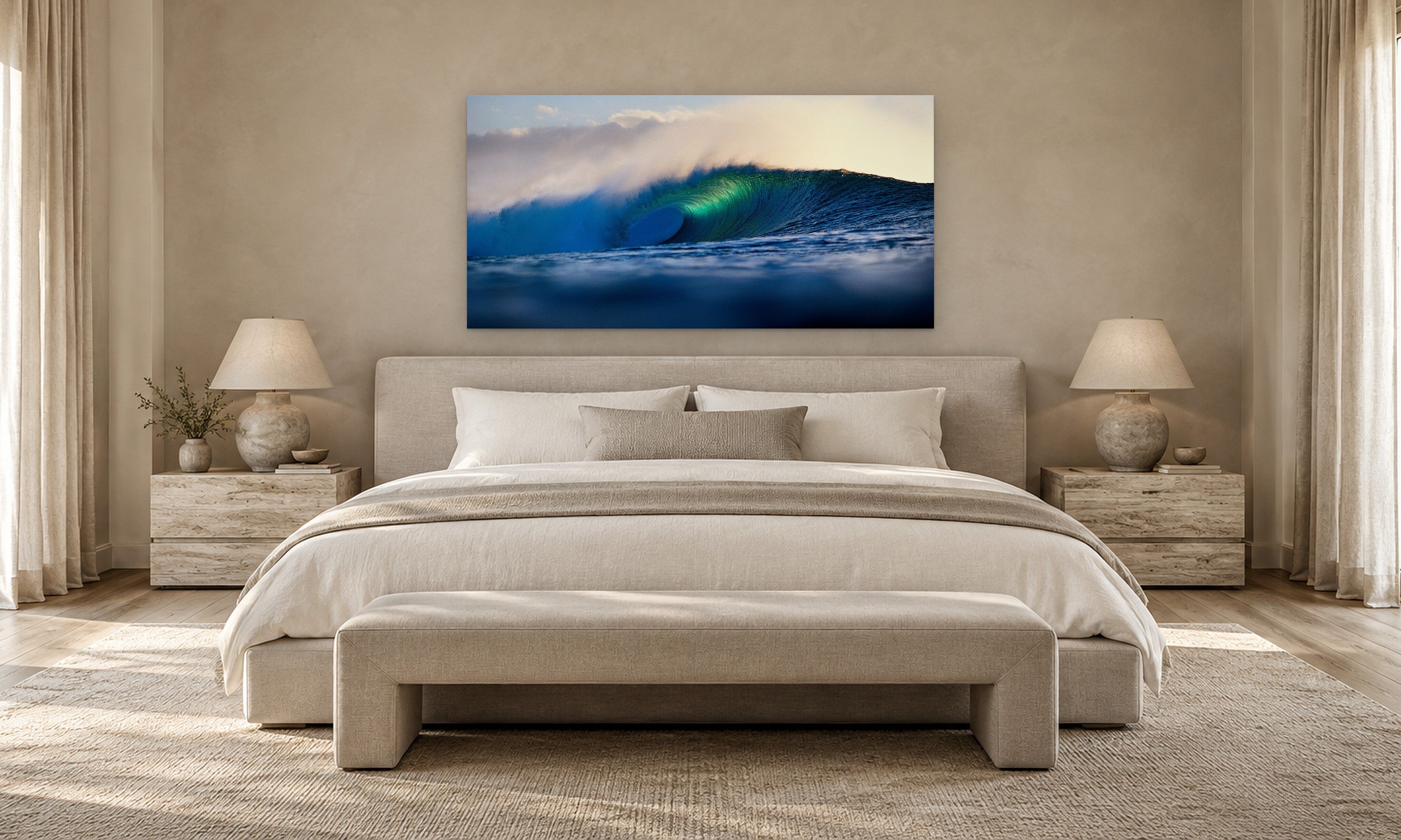 Outer Reef by Aaron Chang, shown in a serene bedroom