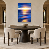 Pacific Blue Vertical by Aaron Chang, shown in an arched dining room