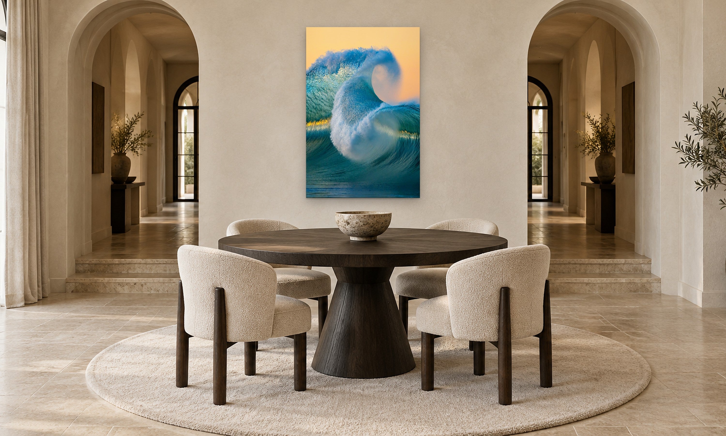 Pirouette by Aaron Chang, shown in an arched dining room