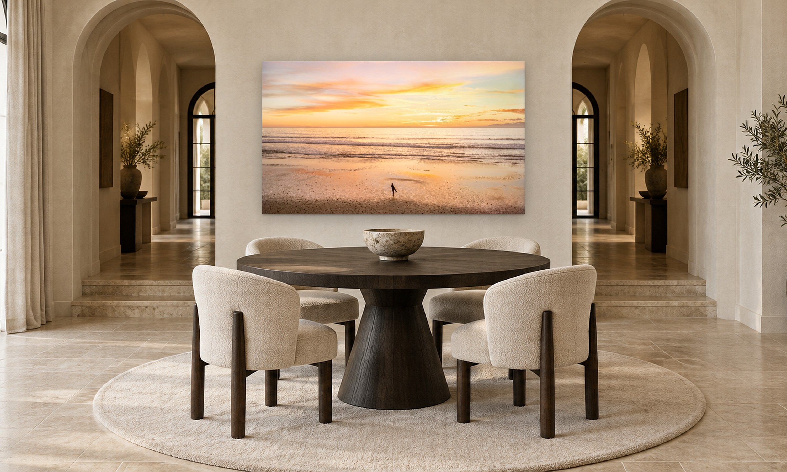 Return by Aaron Chang, shown in an arched dining room