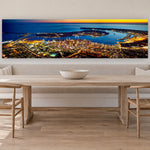 San Diego Twilight Pano by Aaron Chang, shown in a coastal breakfast room