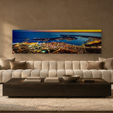 San Diego Twilight Pano by Aaron Chang, shown in a modern lounge