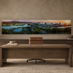 San Elijo Sunset by Aaron Chang, shown in a study