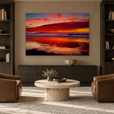 Seaside Sunset by Aaron Chang, shown in a library