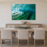 Secret Reef by Aaron Chang, shown in a coastal dining room