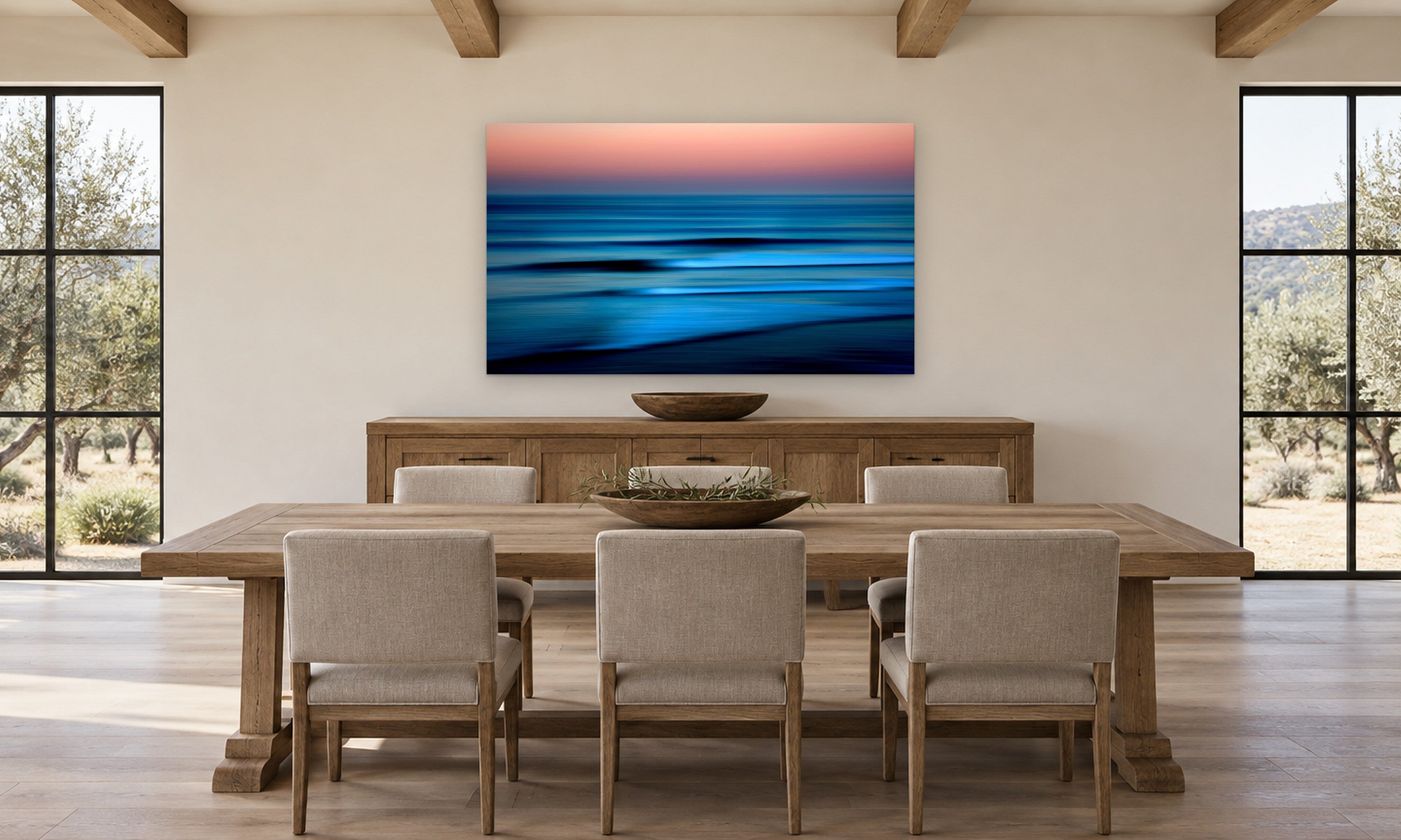 Serenity by Aaron Chang, shown in a farmhouse dining room
