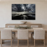 Silver Lining by Aaron Chang, shown in a coastal dining room