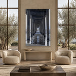 Silver Shimmer by Aaron Chang, shown in a modern room with a tall wall