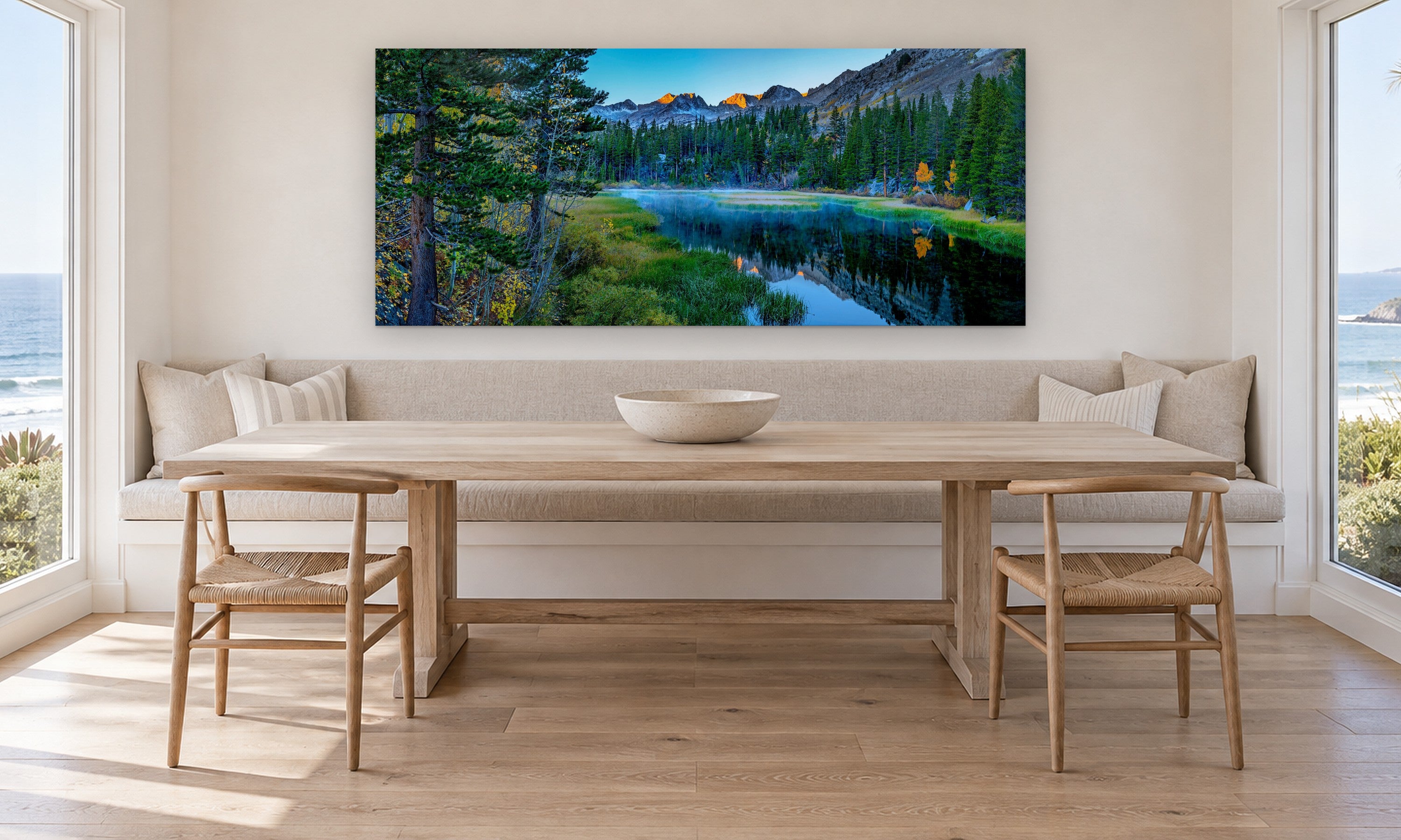 Sierra Dawn by Aaron Chang, shown in a coastal breakfast room