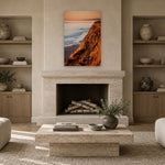 Solana Cliffs by Aaron Chang, shown in a living room with a stone fireplace