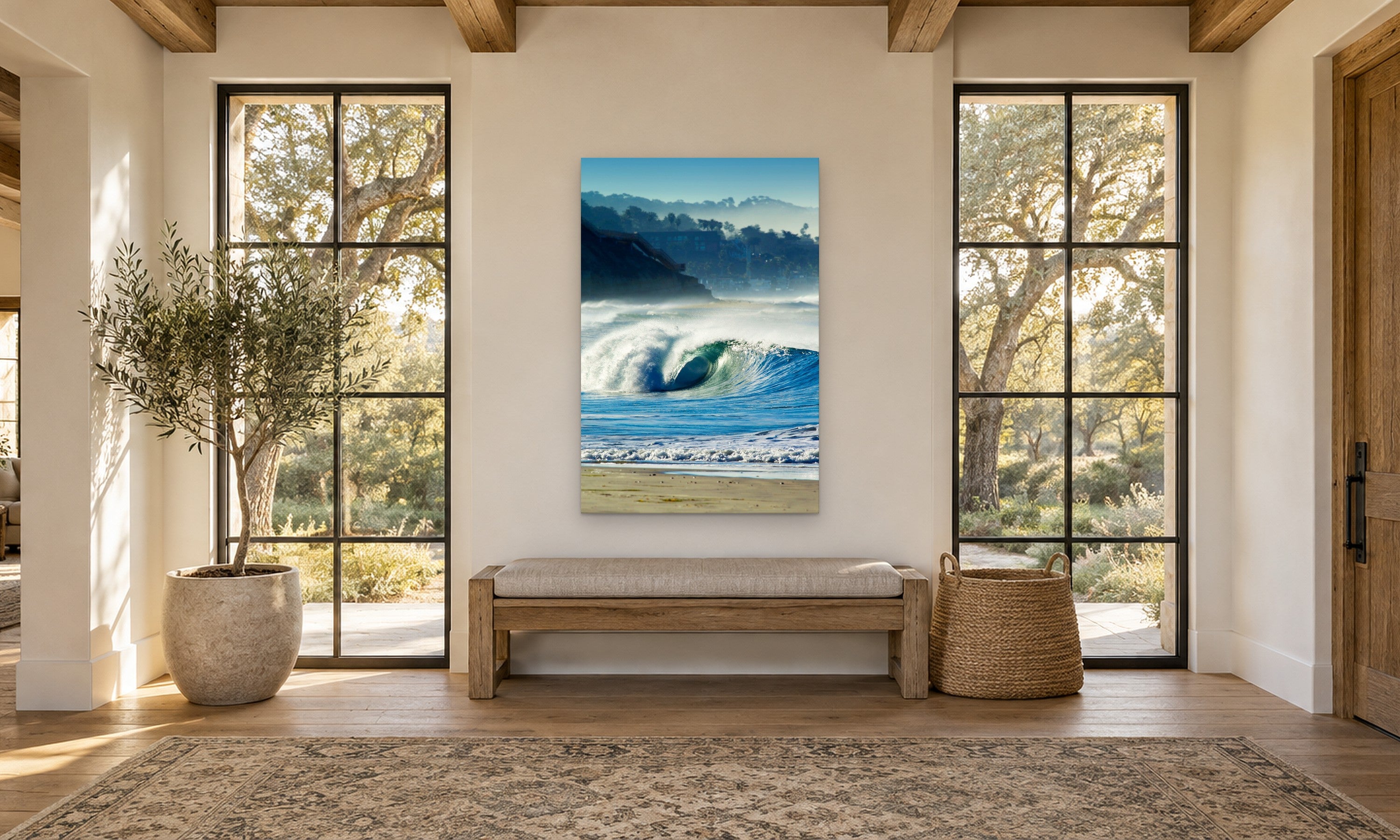 Solana Shorebreak by Aaron Chang, shown in a farmhouse entry