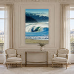 Solana Shorebreak by Aaron Chang, shown in a Parisian room with tall wall panels